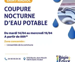 coupure d&rsquo;eau dans la nuit du 14 au 15 avril 2026